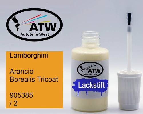 Lamborghini, Arancio Borealis Tricoat, 905385 / 2: 20ml Lackstift, von ATW Autoteile West.